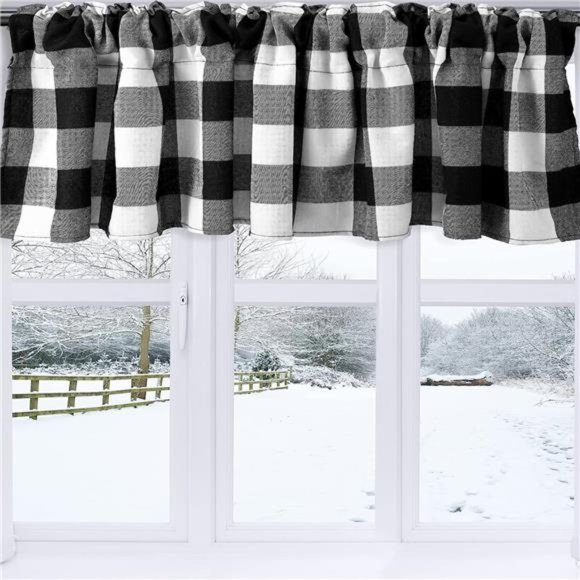 Buffalo Plaid Curtains Buffalo Window Valances Farmhouse Design Window Decor - Picture 4 of 7